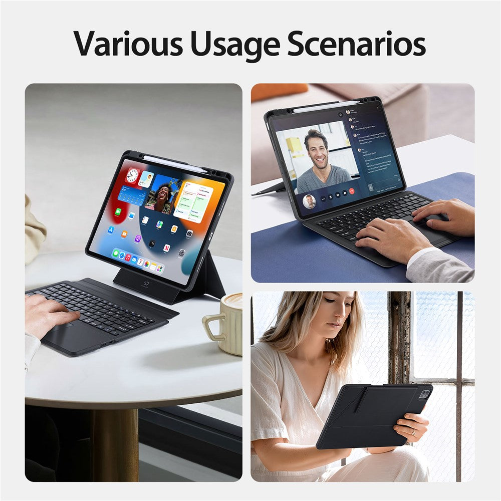 DUX DUCIS For iPad Air 13 (2026) / (2025) / (2024) / Pro 12.9 (2018) / (2020) / (2021) / (2022) Detachable Bluetooth-Compatible Keyboard Tablet Case