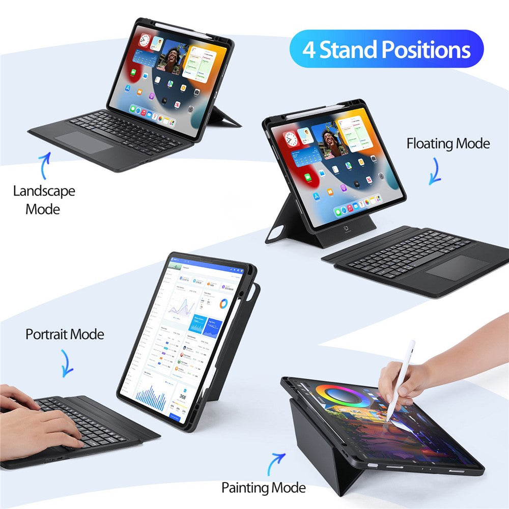 DUX DUCIS For iPad Air 13 (2026) / (2025) / (2024) / Pro 12.9 (2018) / (2020) / (2021) / (2022) Detachable Bluetooth-Compatible Keyboard Tablet Case