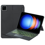 T0N10-AS For Xiaomi Pad 6S Pro 12.4 Leather Tablet Stand Cover with Detachable Backlit Touchpad Bluetooth-compatible Keyboard