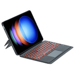 T0N10-AS For Xiaomi Pad 6S Pro 12.4 Leather Tablet Stand Cover with Detachable Backlit Touchpad Bluetooth-compatible Keyboard
