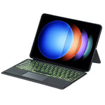 T0N10-AS For Xiaomi Pad 6S Pro 12.4 Leather Tablet Stand Cover with Detachable Backlit Touchpad Bluetooth-compatible Keyboard