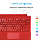 1089D For Microsoft Surface Pro 7+ / 7 / 6 / 5 / 4 / 3 Colorful Backlit Tablet Bluetooth-compatible Keyboard with Touchpad