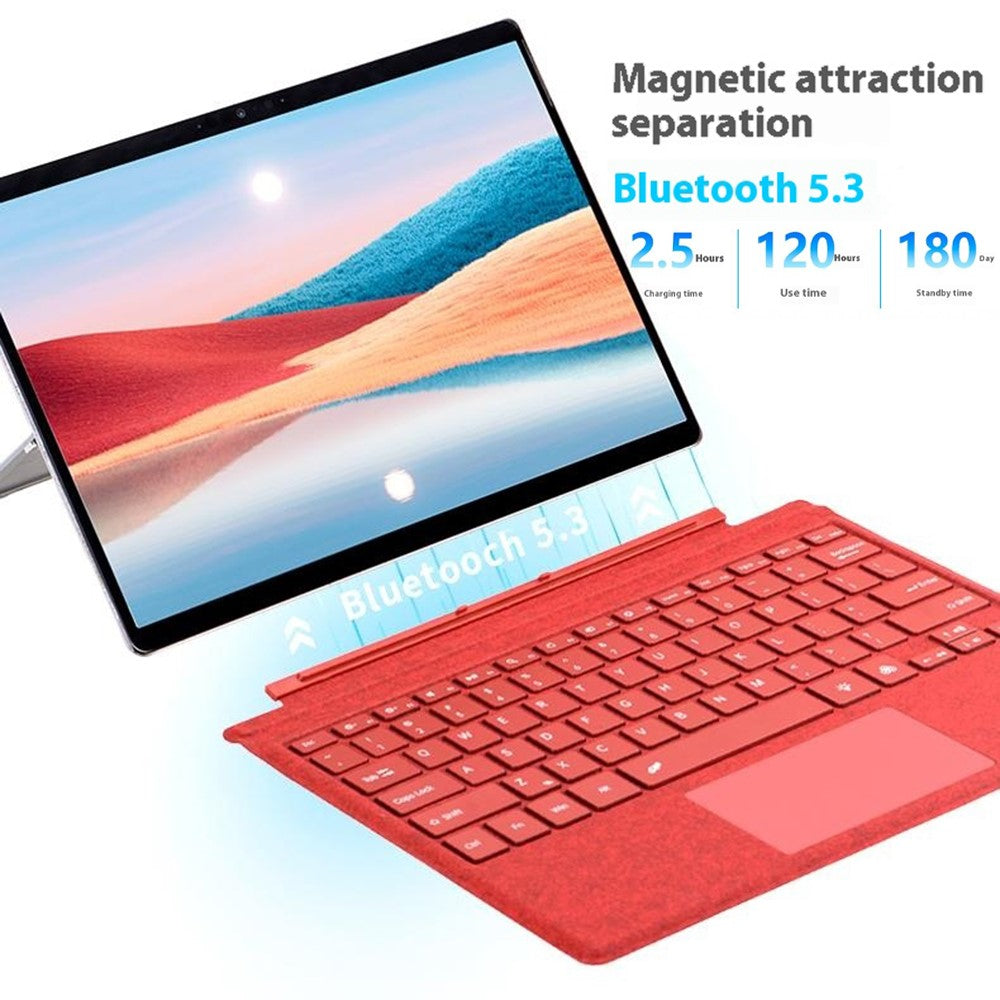 1089D For Microsoft Surface Pro 7+ / 7 / 6 / 5 / 4 / 3 Colorful Backlit Tablet Bluetooth-compatible Keyboard with Touchpad