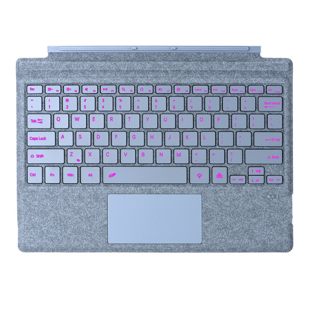 1089D For Microsoft Surface Pro 7+ / 7 / 6 / 5 / 4 / 3 Colorful Backlit Tablet Bluetooth-compatible Keyboard with Touchpad