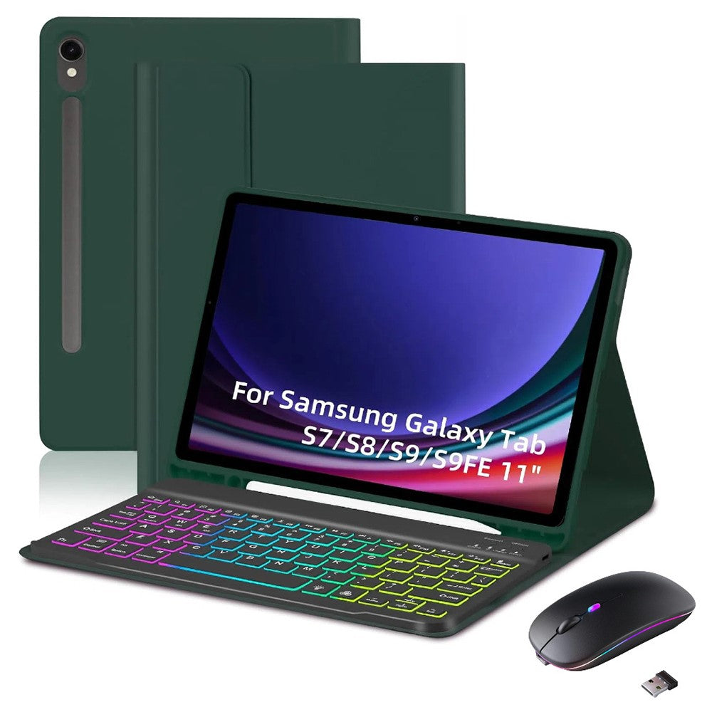 RGB-X710D Bluetooth-Compatible Keyboard Mouse Set for Samsung Galaxy Tab S10 FE / S9 FE / S9 / S8 / S7 RGB Backlit Keyboard + Mouse