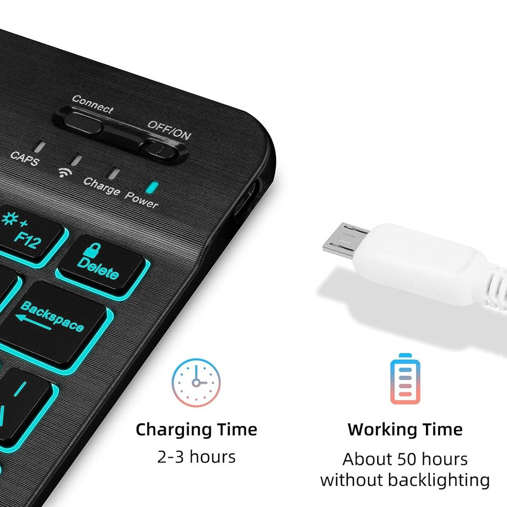 RGB-X710D Bluetooth-Compatible Keyboard Mouse Set for Samsung Galaxy Tab S10 FE / S9 FE / S9 / S8 / S7 RGB Backlit Keyboard + Mouse
