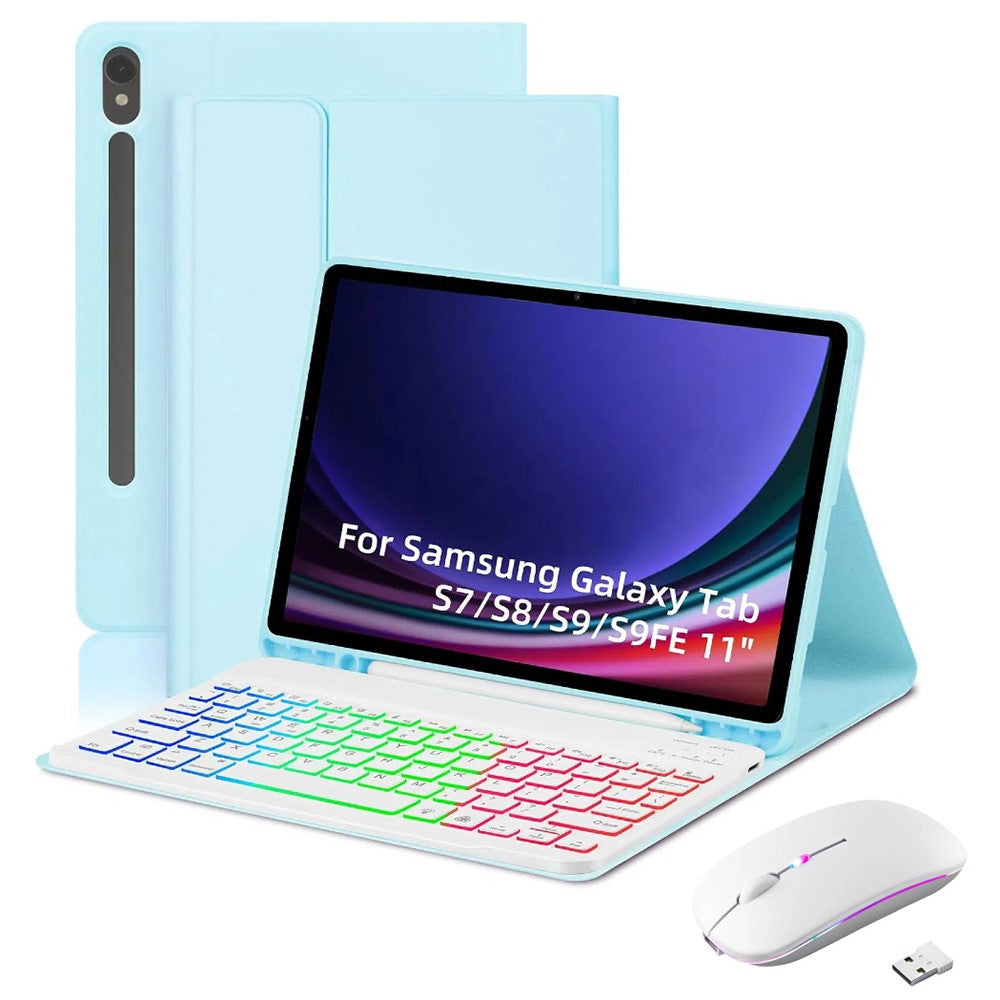 RGB-X710D Bluetooth-Compatible Keyboard Mouse Set for Samsung Galaxy Tab S10 FE / S9 FE / S9 / S8 / S7 RGB Backlit Keyboard + Mouse