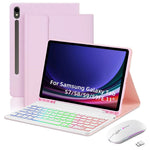 RGB-X710D Bluetooth-Compatible Keyboard Mouse Set for Samsung Galaxy Tab S10 FE / S9 FE / S9 / S8 / S7 RGB Backlit Keyboard + Mouse