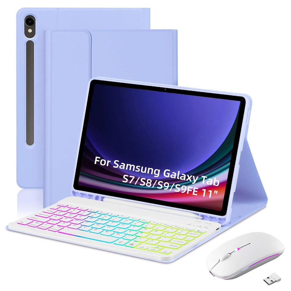RGB-X710D Bluetooth-Compatible Keyboard Mouse Set for Samsung Galaxy Tab S10 FE / S9 FE / S9 / S8 / S7 RGB Backlit Keyboard + Mouse