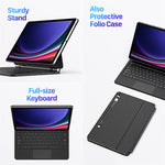 DUX DUCIS For Samsung Galaxy Tab S10+ / S9+ / S9 FE+ / S8+ / S7+ Case Trackpad Magnetic Bluetooth-compatible Keyboard Leather Tablet Cover