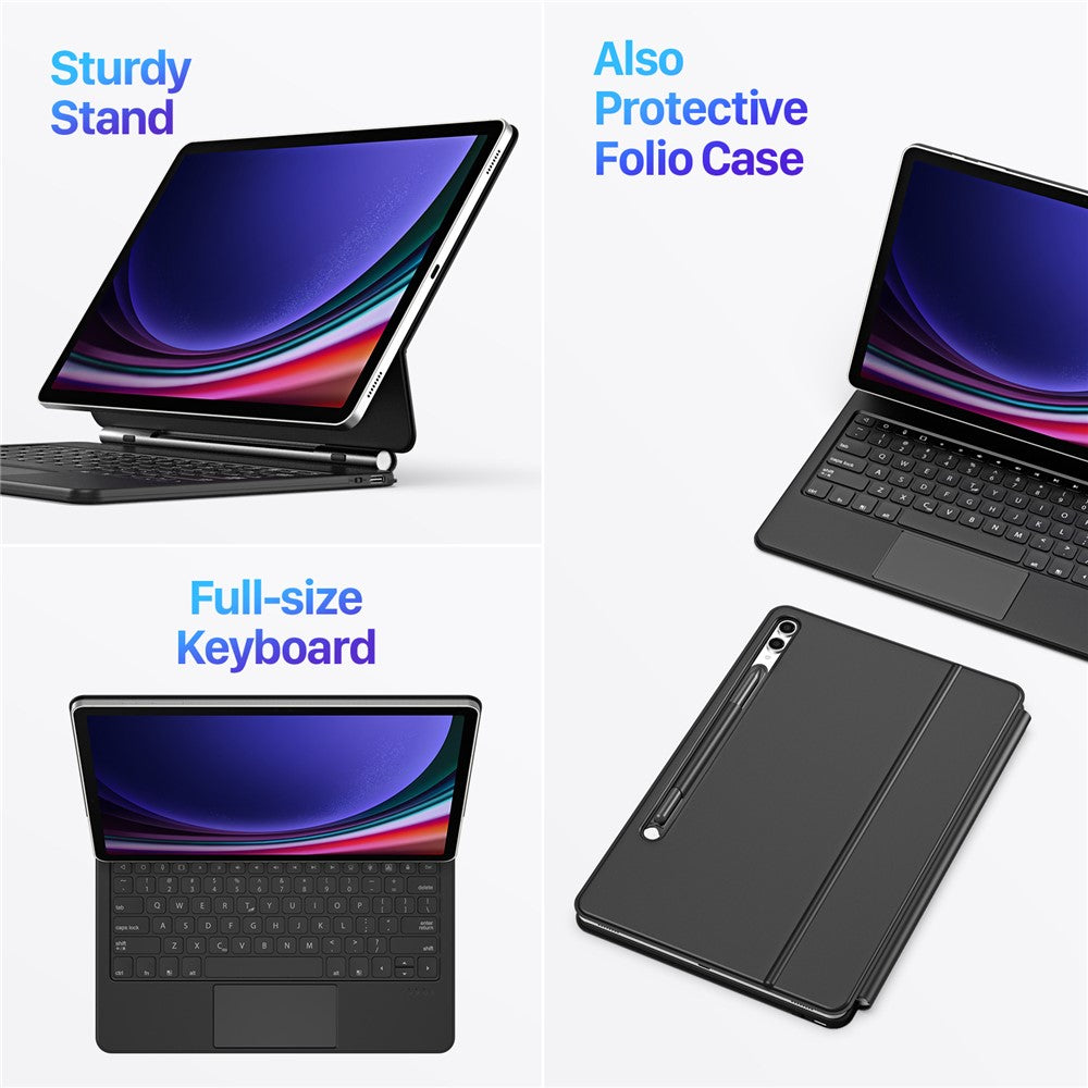 DUX DUCIS For Samsung Galaxy Tab S10+ / S9+ / S9 FE+ / S8+ / S7+ Case Trackpad Magnetic Bluetooth-compatible Keyboard Leather Tablet Cover