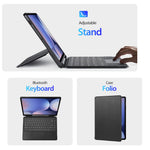 DUX DUCIS For Samsung Galaxy Tab S10 Ultra / S9 Ultra / S8 Ultra Leather Tablet Case with Magnetic Detachable Keyboard