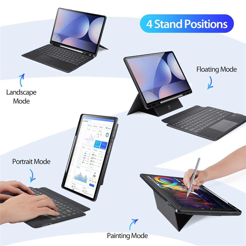 DUX DUCIS For Samsung Galaxy Tab S10 Ultra / S9 Ultra / S8 Ultra Leather Tablet Case with Magnetic Detachable Keyboard