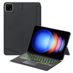 T0N10-AS For Xiaomi Pad 6S Pro 12.4 Leather Stand Cover + Backlit Touchpad Bluetooth-compatible Keyboard