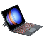 T0N10-AS For Xiaomi Pad 6S Pro 12.4 Leather Stand Cover + Backlit Touchpad Bluetooth-compatible Keyboard