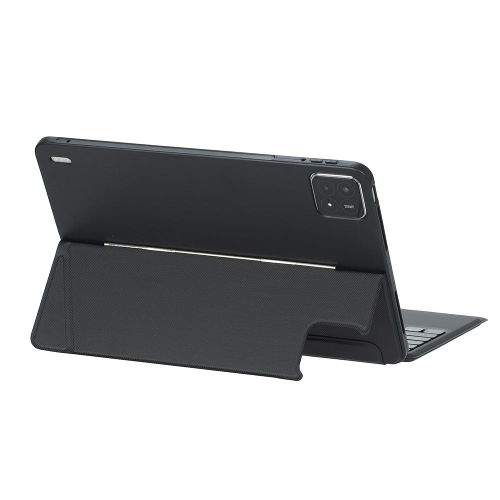 T0N10-AS For Xiaomi Pad 6S Pro 12.4 Leather Stand Cover + Backlit Touchpad Bluetooth-compatible Keyboard