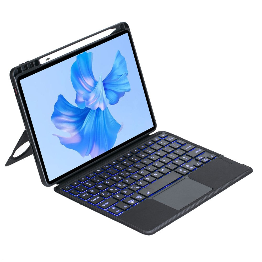 TH12-AS For Huawei MatePad Pro 11 (2024) / (2022) Leather Stand Cover + Backlit Touchpad Bluetooth-compatible Keyboard