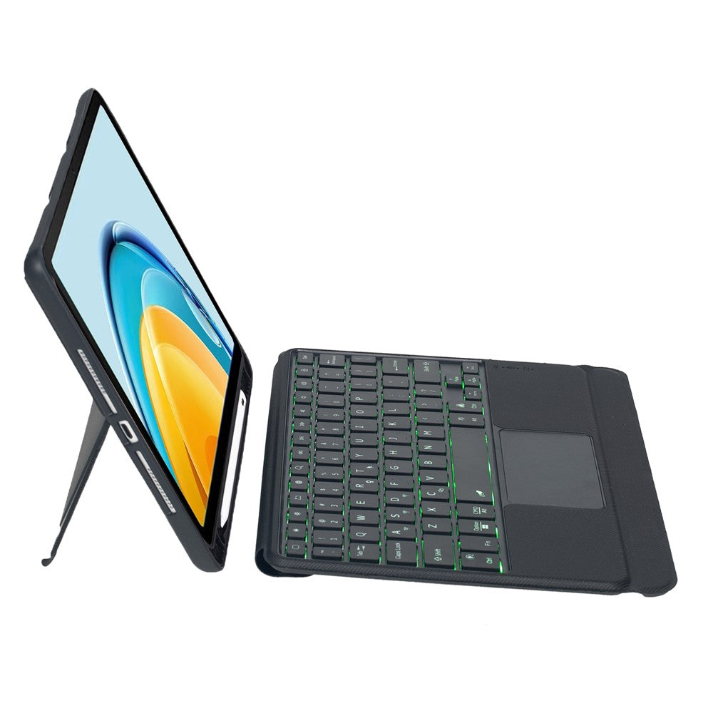 TH13-AS For Huawei MatePad SE 10.4-inch Leather Stand Cover + Backlit Touchpad Bluetooth-compatible Keyboard