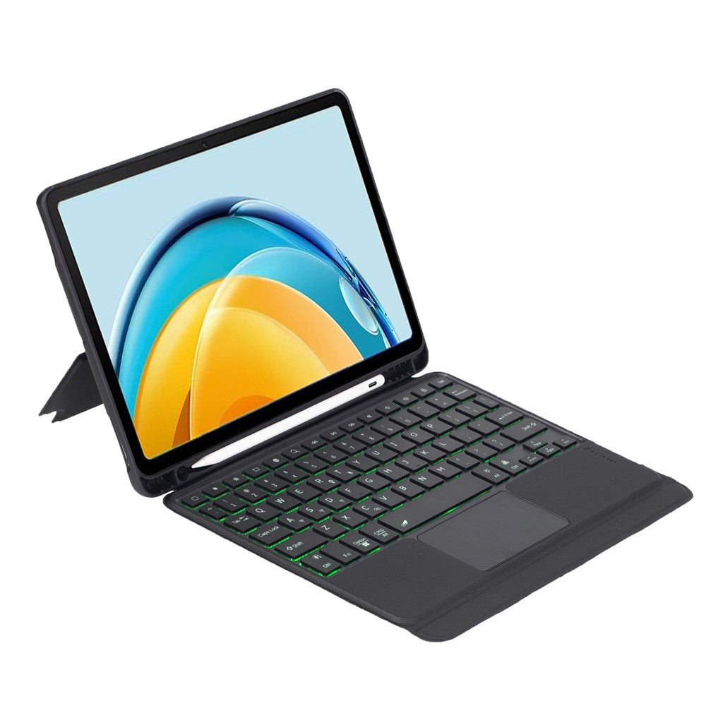 TH13-AS For Huawei MatePad SE 10.4-inch Leather Stand Cover + Backlit Touchpad Bluetooth-compatible Keyboard