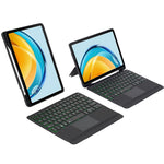 TH13-AS For Huawei MatePad SE 10.4-inch Leather Stand Cover + Backlit Touchpad Bluetooth-compatible Keyboard
