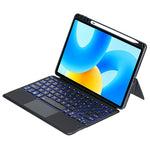 TH17-AS For Huawei Qingyun C5 (2nd Gen) / Matepad Air 11.5 inch (2023) / MatePad 11.5 Leather Stand Cover + Backlit Touchpad Bluetooth-compatible Keyboard