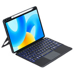 TH17-AS For Huawei Qingyun C5 (2nd Gen) / Matepad Air 11.5 inch (2023) / MatePad 11.5 Leather Stand Cover + Backlit Touchpad Bluetooth-compatible Keyboard