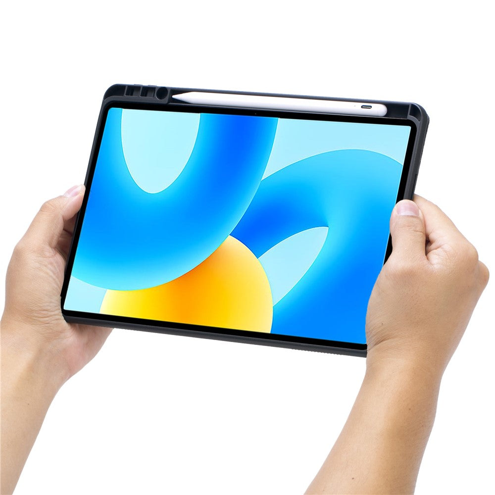 TH17-AS For Huawei Qingyun C5 (2nd Gen) / Matepad Air 11.5 inch (2023) / MatePad 11.5 Leather Stand Cover + Backlit Touchpad Bluetooth-compatible Keyboard