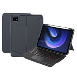 T0N7-AS For Xiaomi Pad 6 Pro / Pad 6 Leather Stand Cover + Backlit Touchpad Bluetooth-compatible Keyboard