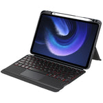 T0N7-AS For Xiaomi Pad 6 Pro / Pad 6 Leather Stand Cover + Backlit Touchpad Bluetooth-compatible Keyboard