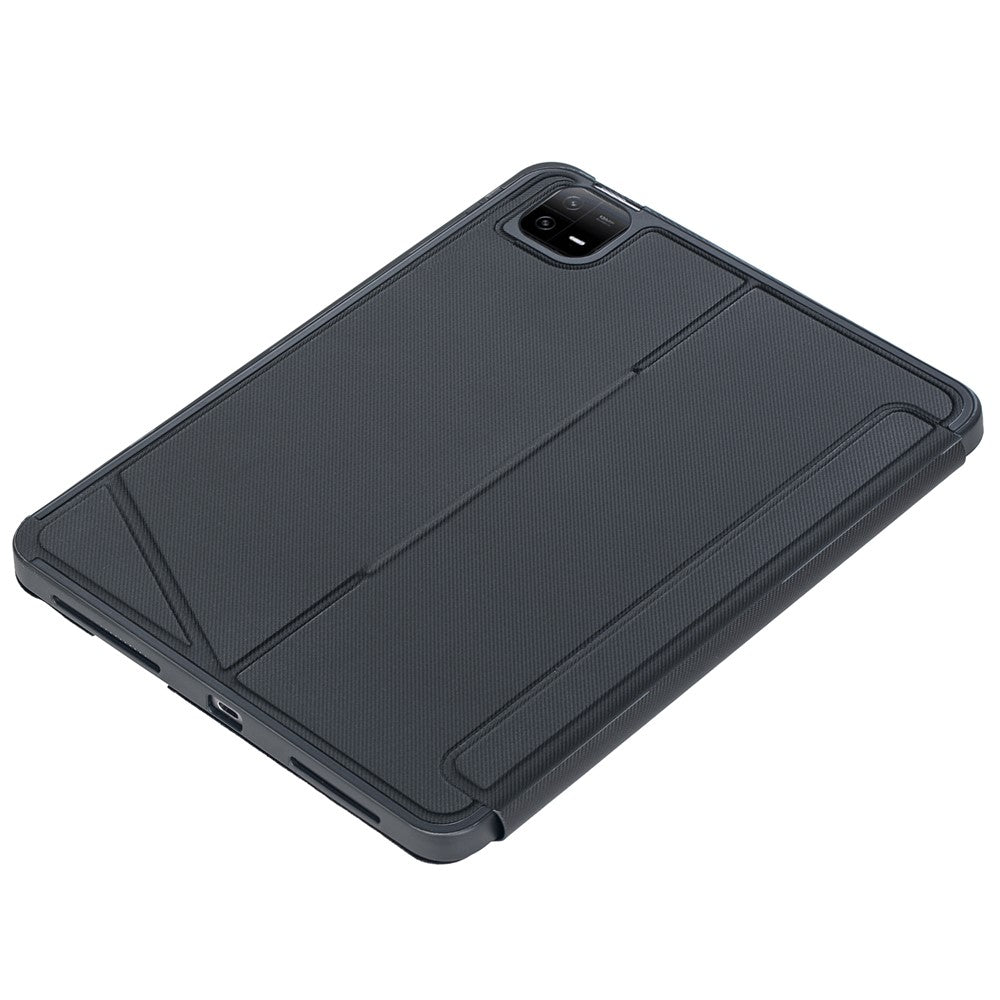 T0N7-AS For Xiaomi Pad 6 Pro / Pad 6 Leather Stand Cover + Backlit Touchpad Bluetooth-compatible Keyboard