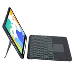 THV6-AS tastaturetui til Huawei MatePad 10.4 (2023) / (2022) / (2020) / Honor Pad V7 / V6 læderstandscover + baggrundsbelyst touchpad Bluetooth-kompatibelt tastatur
