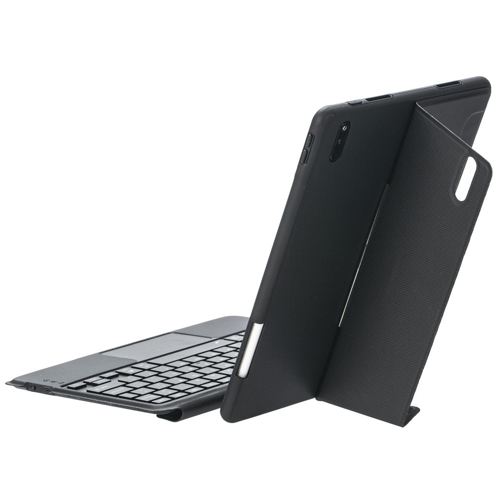 THW13-AS For Huawei MatePad 11 (2023) Leather Stand Cover + Backlit Touchpad Bluetooth-compatible Keyboard