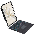 THV8-AS For Honor Pad 9 Pro / Pad V8 Pro Leather Stand Cover + Backlit Touchpad Bluetooth-compatible Keyboard
