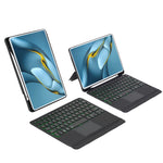 TH109-AS Keyboard Case for Huawei MatePad Pro 10.8 (2021) / (2019) / MatePad Pro 10.8 5G (2019) Leather Stand Cover + Backlit Touchpad Bluetooth-compatible Keyboard
