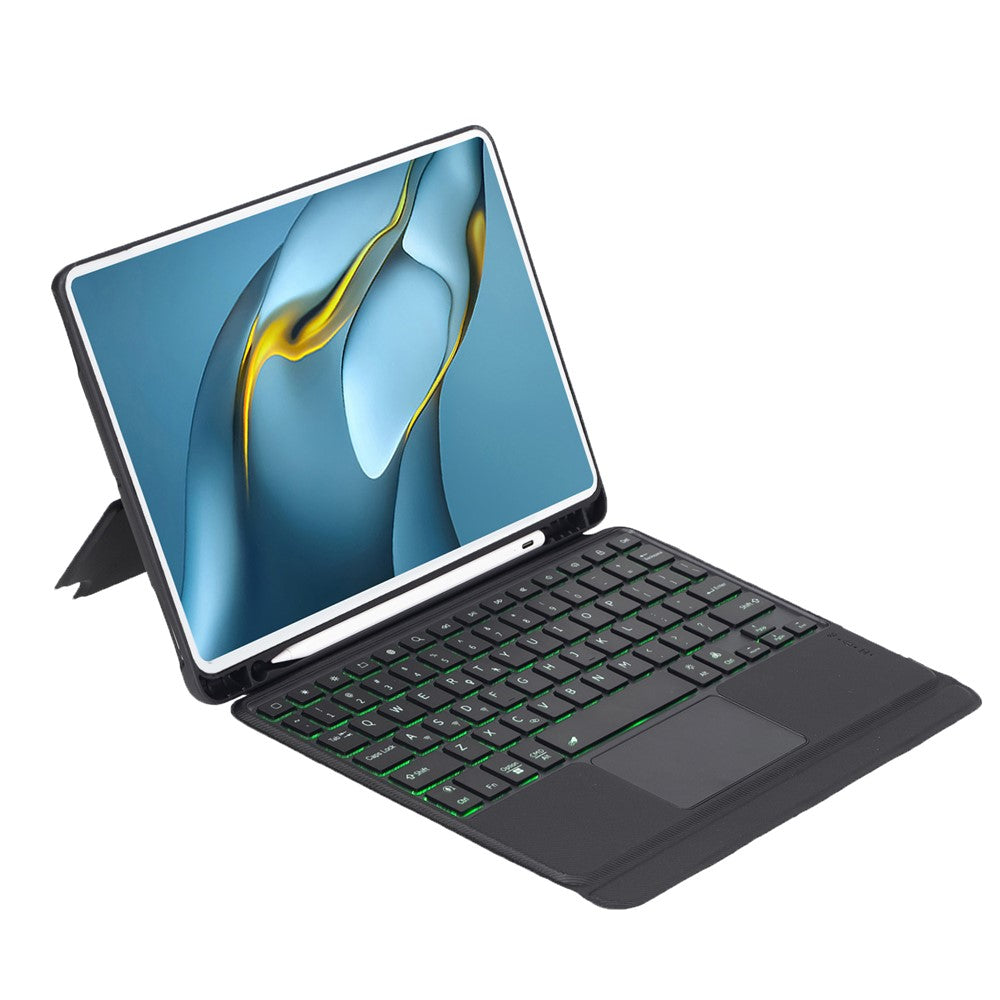 TH109-AS Keyboard Case for Huawei MatePad Pro 10.8 (2021) / (2019) / MatePad Pro 10.8 5G (2019) Leather Stand Cover + Backlit Touchpad Bluetooth-compatible Keyboard