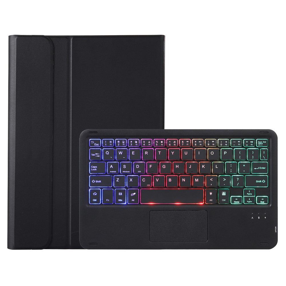 AM27-AS For Lenovo Tab K11 Plus Leather+TPU Tablet Cover with Backlit Touchpad Bluetooth-compatible Keyboard