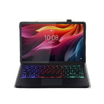 AM27-AS For Lenovo Tab K11 Plus Leather+TPU Tablet Cover with Backlit Touchpad Bluetooth-compatible Keyboard