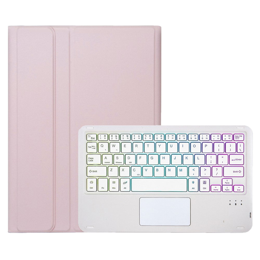 AM25-AS Til Lenovo Xiaoxin Pad 11 2024 Læder Tablet Cover med Baggrundsbelyst Bluetooth-kompatibelt Tastatur