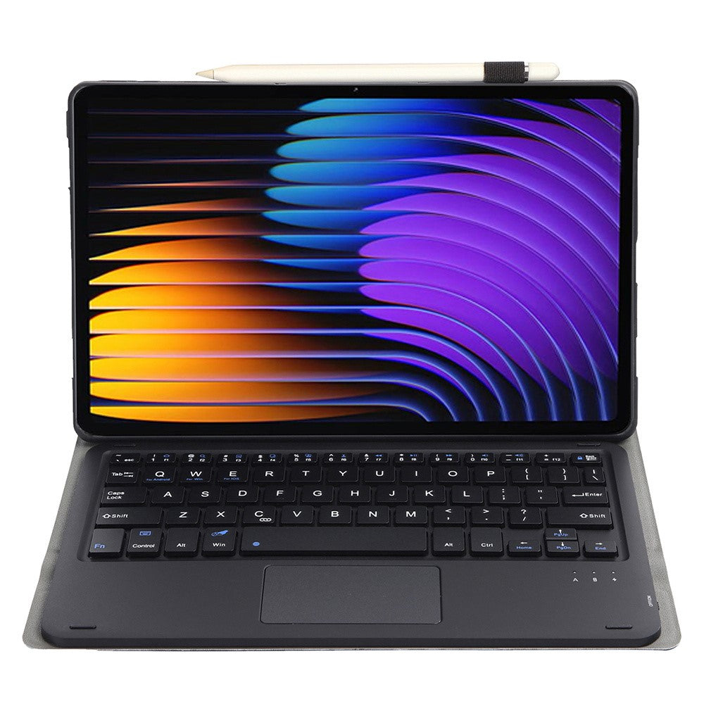 A0N13-A For Xiaomi Pad 8 / 8 Pro / Poco Pad X1 / Pad 7 Pro / Pad 7 Leather+TPU Tablet Cover with Touchpad Bluetooth-compatible Keyboard