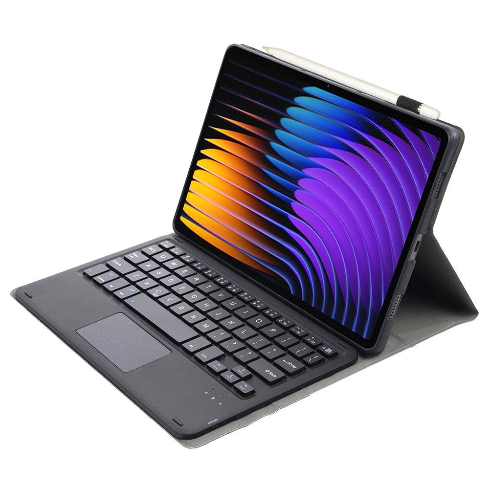 A0N13-A For Xiaomi Pad 8 / 8 Pro / Poco Pad X1 / Pad 7 Pro / Pad 7 Leather+TPU Tablet Cover with Touchpad Bluetooth-compatible Keyboard