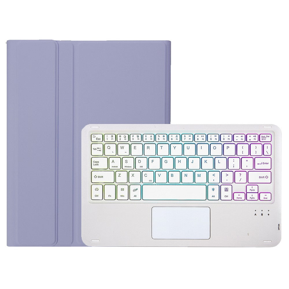 AH20-AS For Huawei MatePad 11.5 S (2024) Backlit Design Leather+TPU Tablet Cover Bluetooth-compatible Keyboard Case with Touchpad