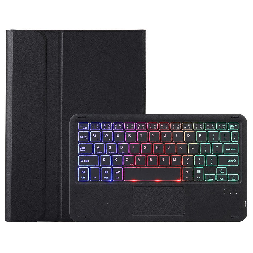AH25-AS For Honor Pad X9 / X8a Backlit Design Leather+TPU Tablet Cover Bluetooth-compatible Keyboard Case with Touchpad