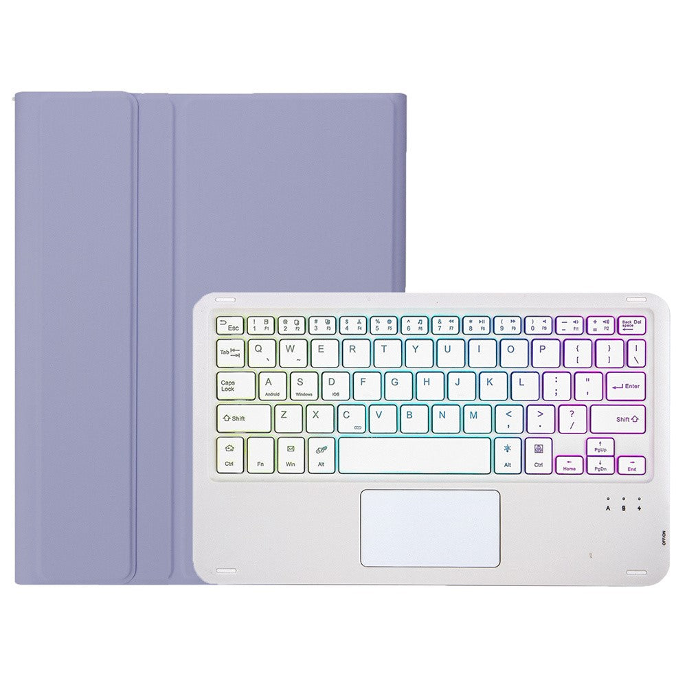 AH25-AS For Honor Pad X9 / X8a Backlit Design Leather+TPU Tablet Cover Bluetooth-compatible Keyboard Case with Touchpad