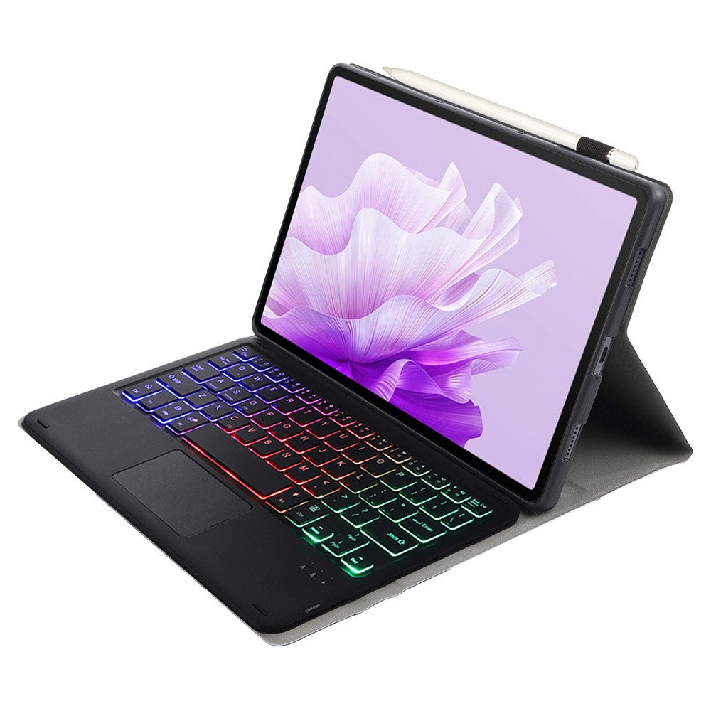 AH15-AS For Honor Pad X9 / X8 Pro Backlit Design Leather+TPU Tablet Cover Bluetooth-compatible Keyboard Case with Touchpad