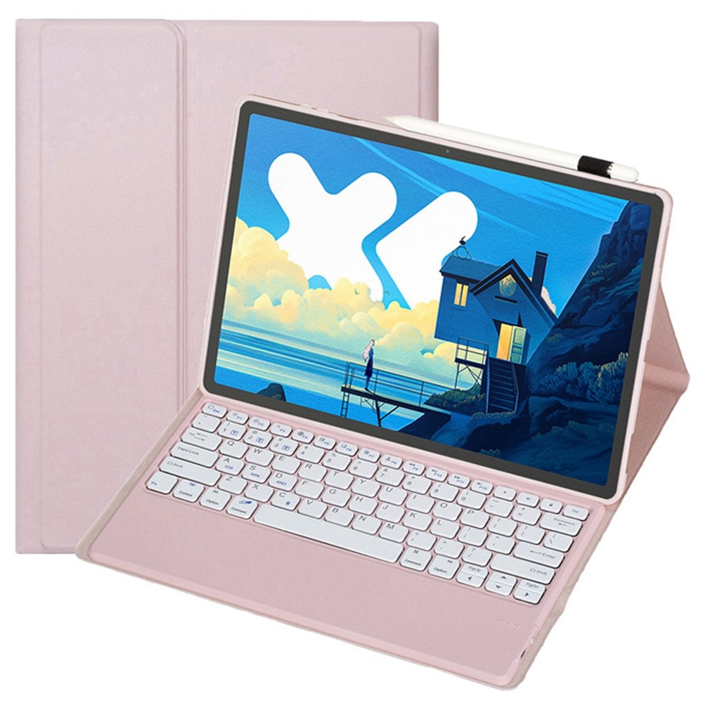 AM26 For Lenovo Idea Tab Pro / Tab P12 Ultra-Thin Leather Tablet Stand Cover + Bluetooth-Compatible Keyboard