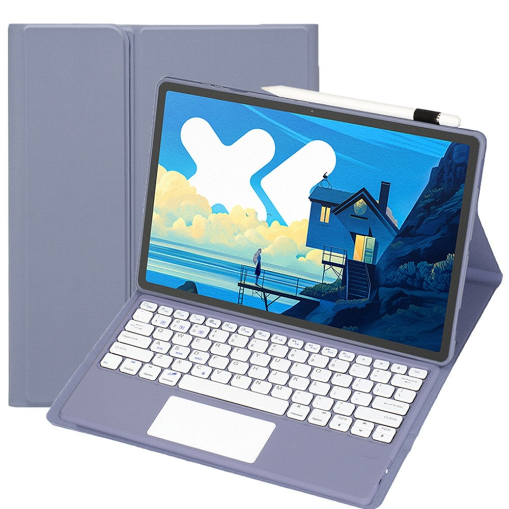 AM26-A Til Lenovo Idea Tab Pro / Xiaoxin Pad Pro 12.7 (2025) Læder Tablet Cover med Touchpad Bluetooth-kompatibelt Tastatur