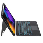 T0N13-AS for Xiaomi Pad 8 / 8 Pro / Poco Pad X1 / Pad 7 Pro / Pad 7 Case Leather Stand Cover + Backlit Touchpad Bluetooth-compatible Keyboard