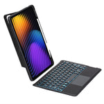 T0N13-AS for Xiaomi Pad 8 / 8 Pro / Poco Pad X1 / Pad 7 Pro / Pad 7 Case Leather Stand Cover + Backlit Touchpad Bluetooth-compatible Keyboard