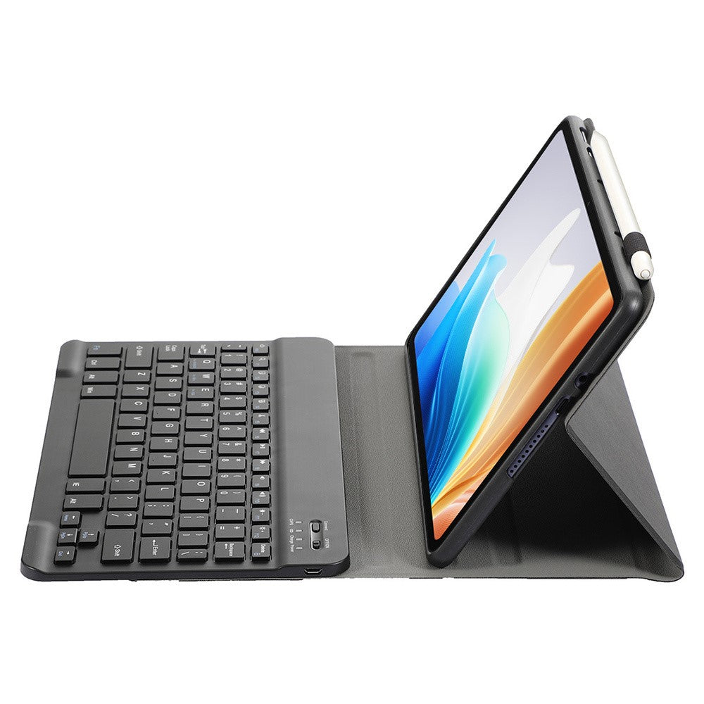 OP14 Keyboard for Oppo Pad Neo / Pad Air 2 / OnePlus Pad Go Leather Tablet Case with Bluetooth-compatible Keyboard