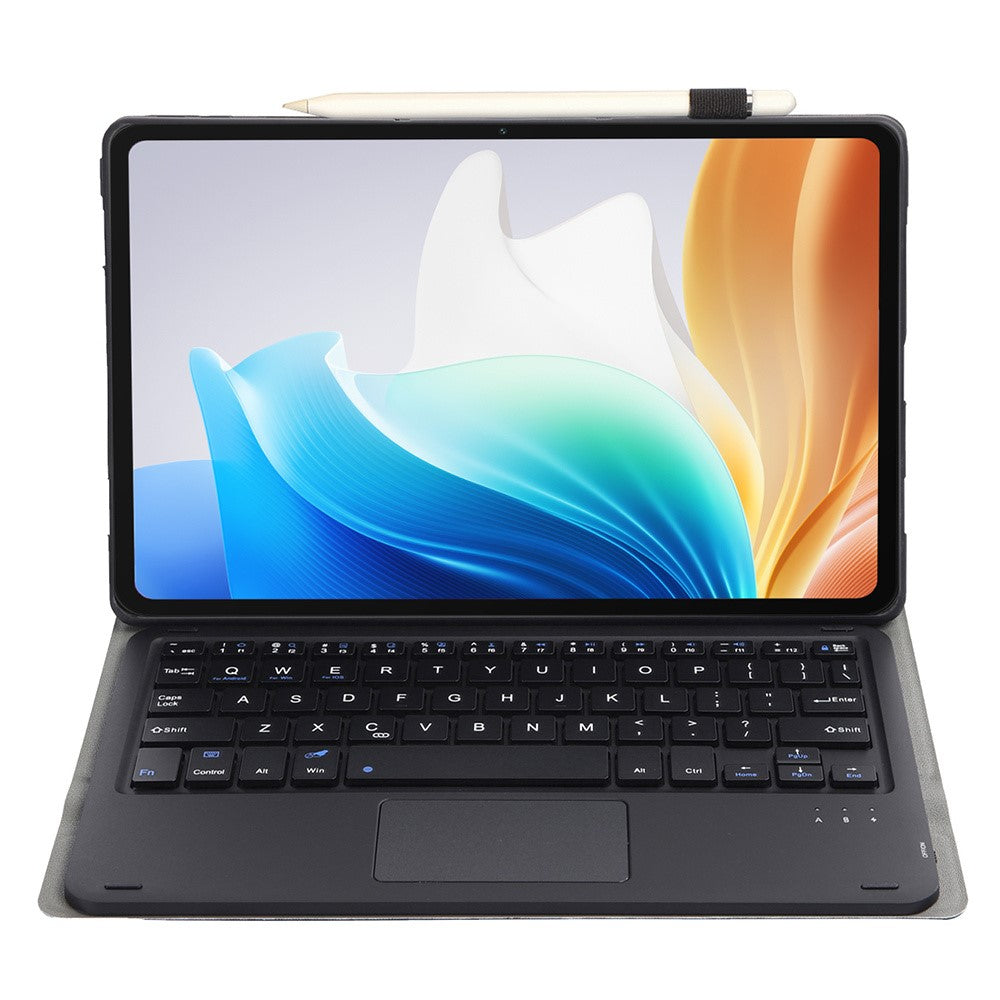 OP14-A Touchpad Keyboard for Oppo Pad Neo / Pad Air 2 / OnePlus Pad Go Leather Tablet Case with Bluetooth-compatible Keyboard